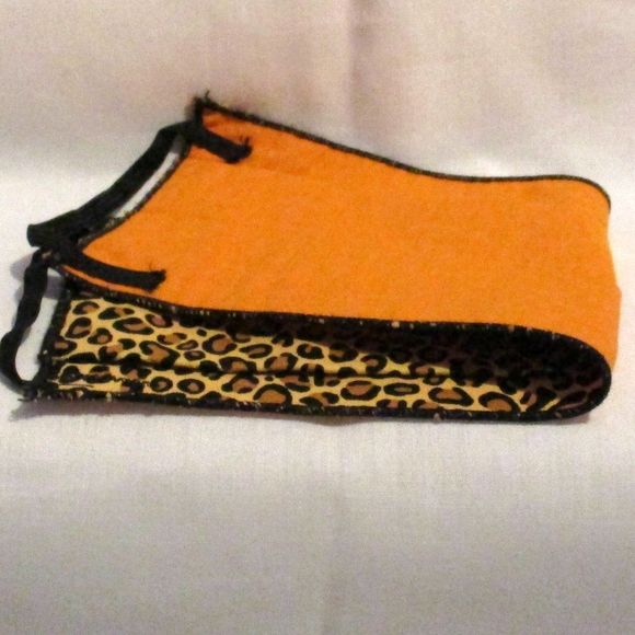 Face Mask Animal Print Brown and Orange - Picture 2 of 4